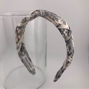 Luxury Headband, New, Handmade - Grey Pattern